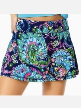 LILLY PULITZER LUXLETIC Aila Skort In Take Me To The Sea Multi Print UPF 50+ XS
